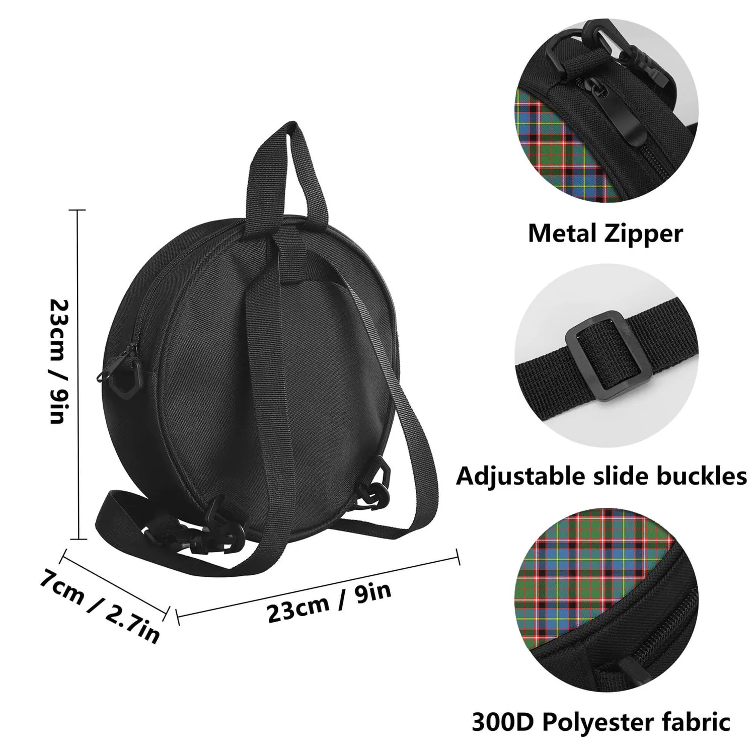 Aikenhead Tartan Round Satchel Bags