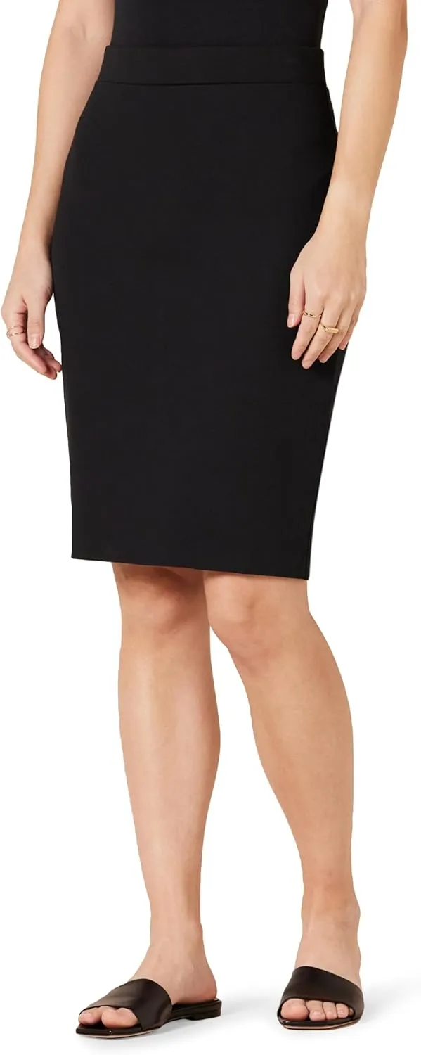 Amazon Essentials Women's Ponte Pull-On Above The Knee Fitted Pencil Skirt