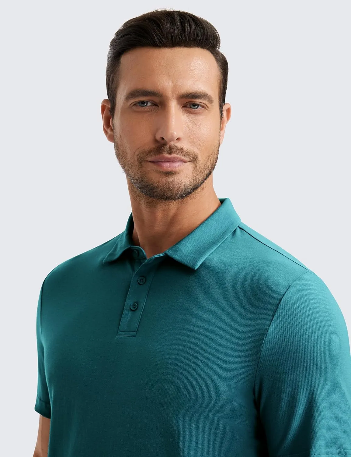 CRZ YOGA Mens Golf Polo Shirts Short Sleeve Moisture Wicking Athletic Shirt Sports Casual Pique T-Shirts