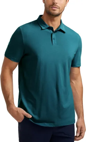 CRZ YOGA Mens Golf Polo Shirts Short Sleeve Moisture Wicking Athletic Shirt Sports Casual Pique T-Shirts