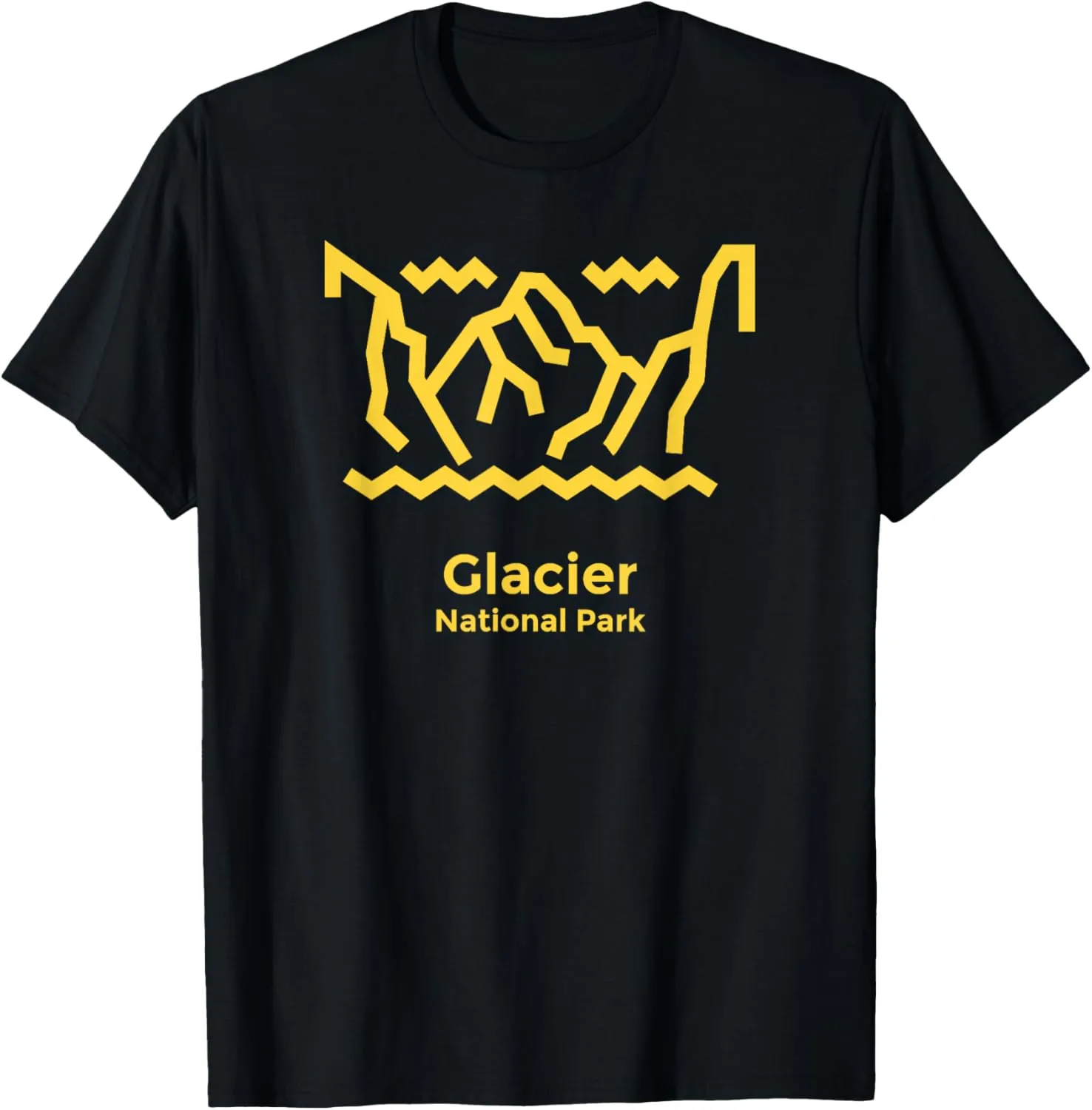 Glacier National Park Montana Minimalist Retro Graphic T-Shirt