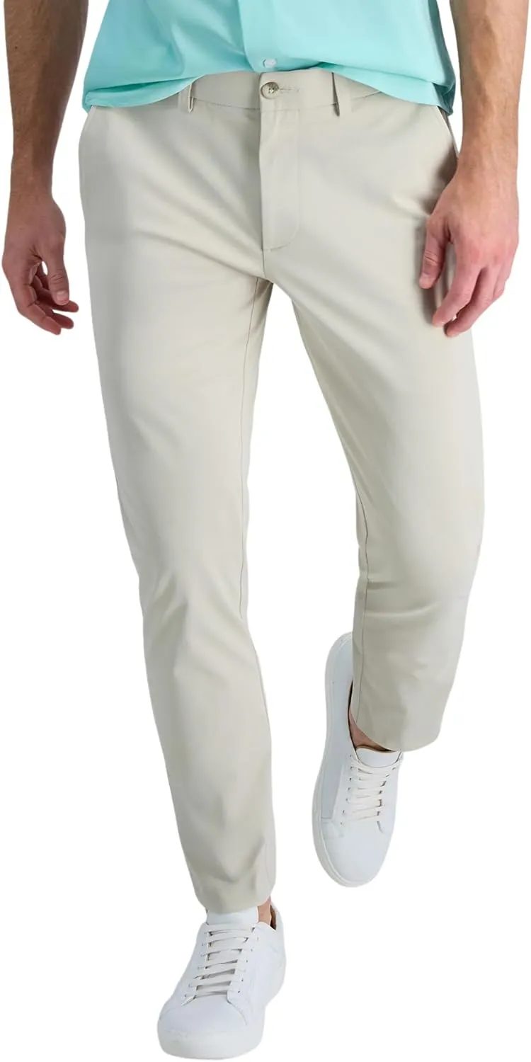 Haggar Men's Sport Travel Performance Straight Fit Flat Front Stretch Casual Pant