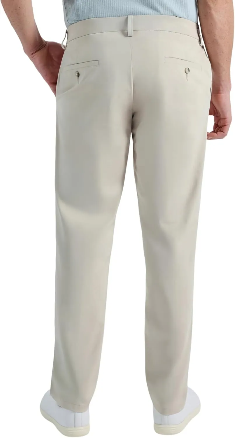 Haggar Men's Sport Travel Performance Straight Fit Flat Front Stretch Casual Pant