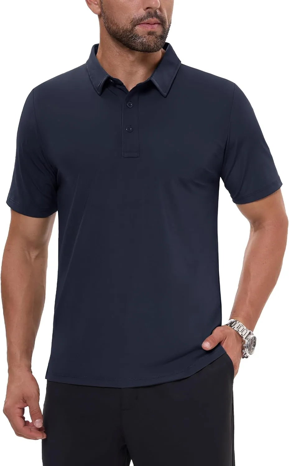 MAGCOMSEN Men's Polo Shirts Short Sleeve Dry Fit Golf Shirts Moisture Wicking Performance Athletic Casual Collared Shirt