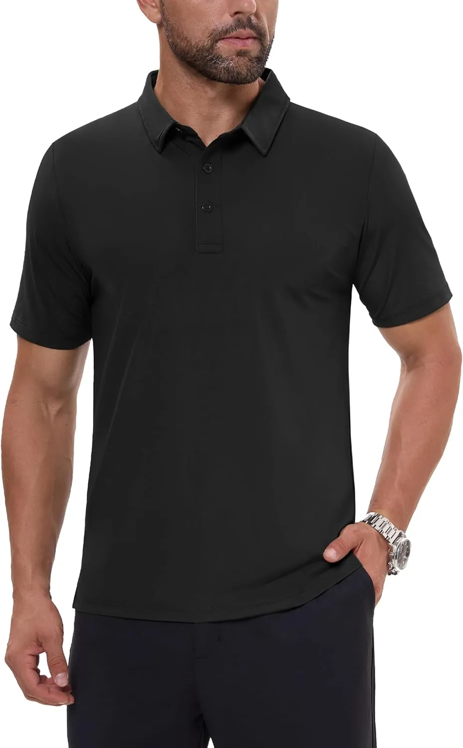 MAGCOMSEN Men's Polo Shirts Short Sleeve Dry Fit Golf Shirts Moisture Wicking Performance Athletic Casual Collared Shirt