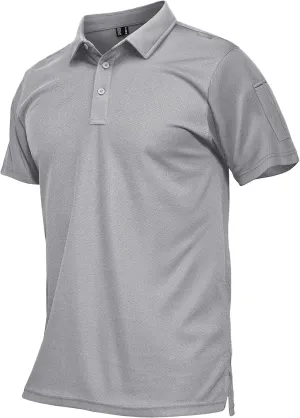 MAGCOMSEN Men's Polo Shirts Tactical UPF 50  Quick Dry Performance Short Sleeve Work Golf Shirts Lightweight Collared Pique