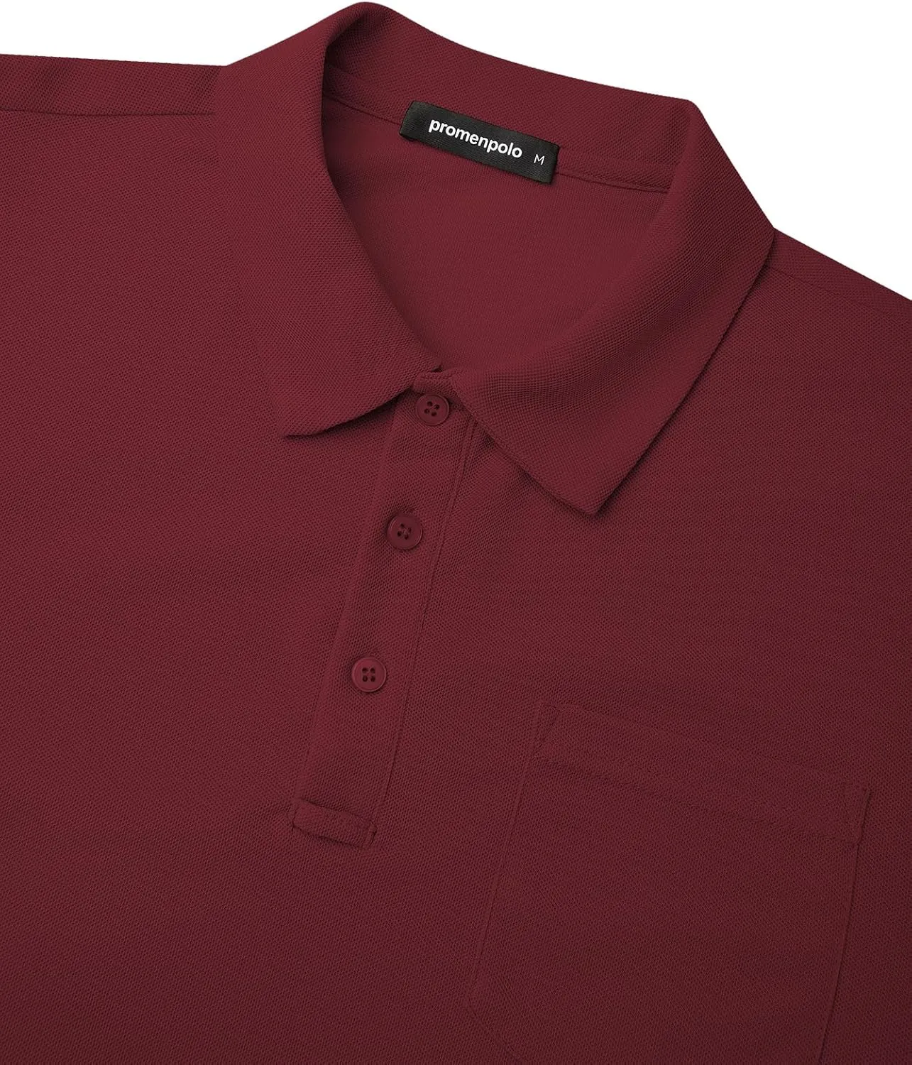 Men's Classic Long Sleeve Polo Shirts Casual Solid Golf Shirts with Pocket