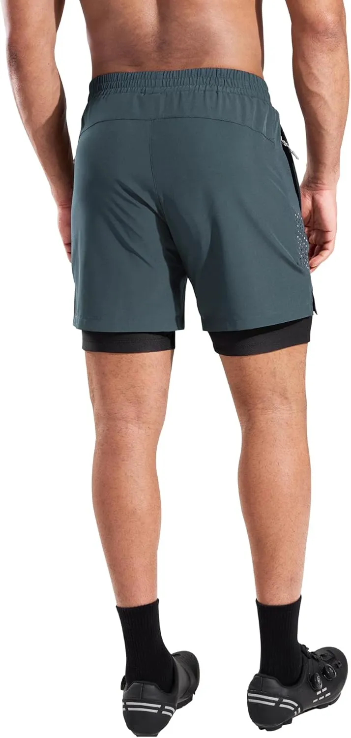 Men's Mountain Bike Shorts 4D Padded Cycling Bicycle Biker Riding Loose-fit Gel Padding MTB Shorts Zipper Pockets