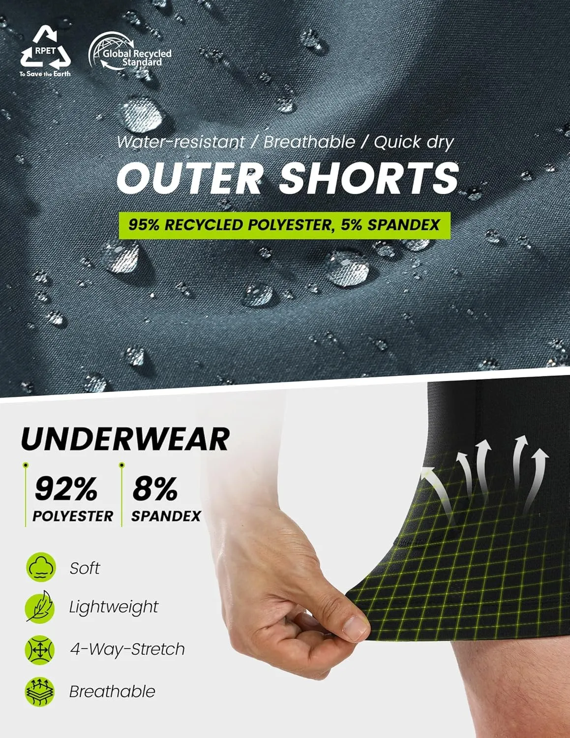 Men's Mountain Bike Shorts 4D Padded Cycling Bicycle Biker Riding Loose-fit Gel Padding MTB Shorts Zipper Pockets