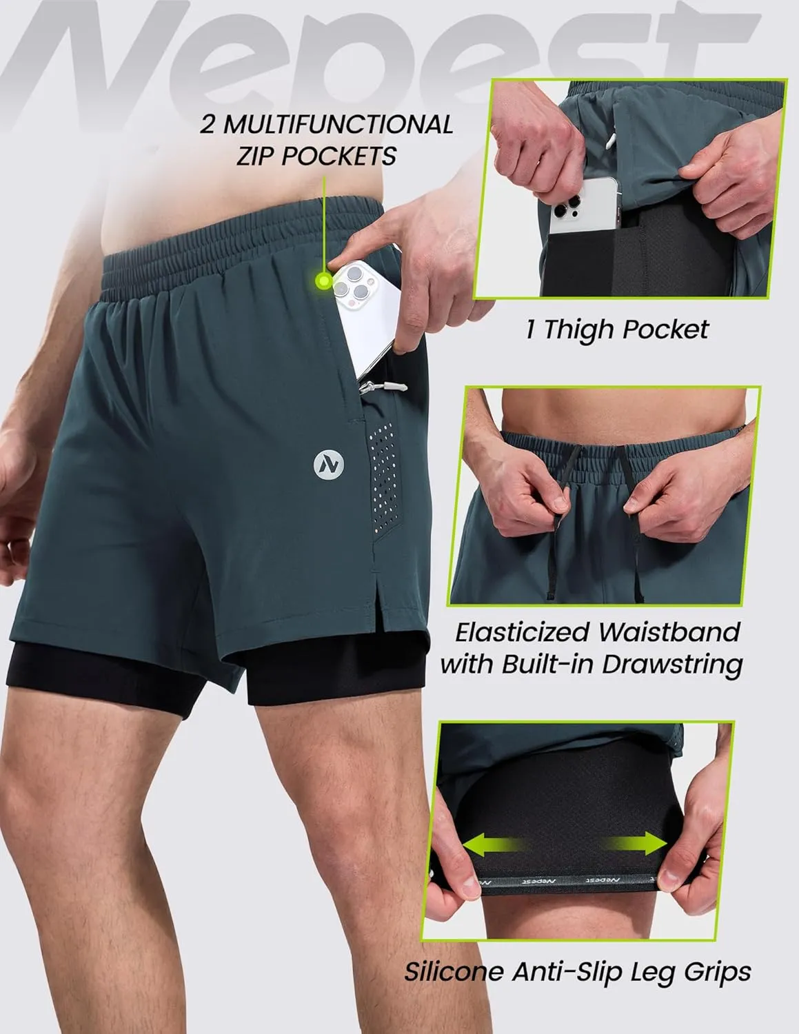 Men's Mountain Bike Shorts 4D Padded Cycling Bicycle Biker Riding Loose-fit Gel Padding MTB Shorts Zipper Pockets
