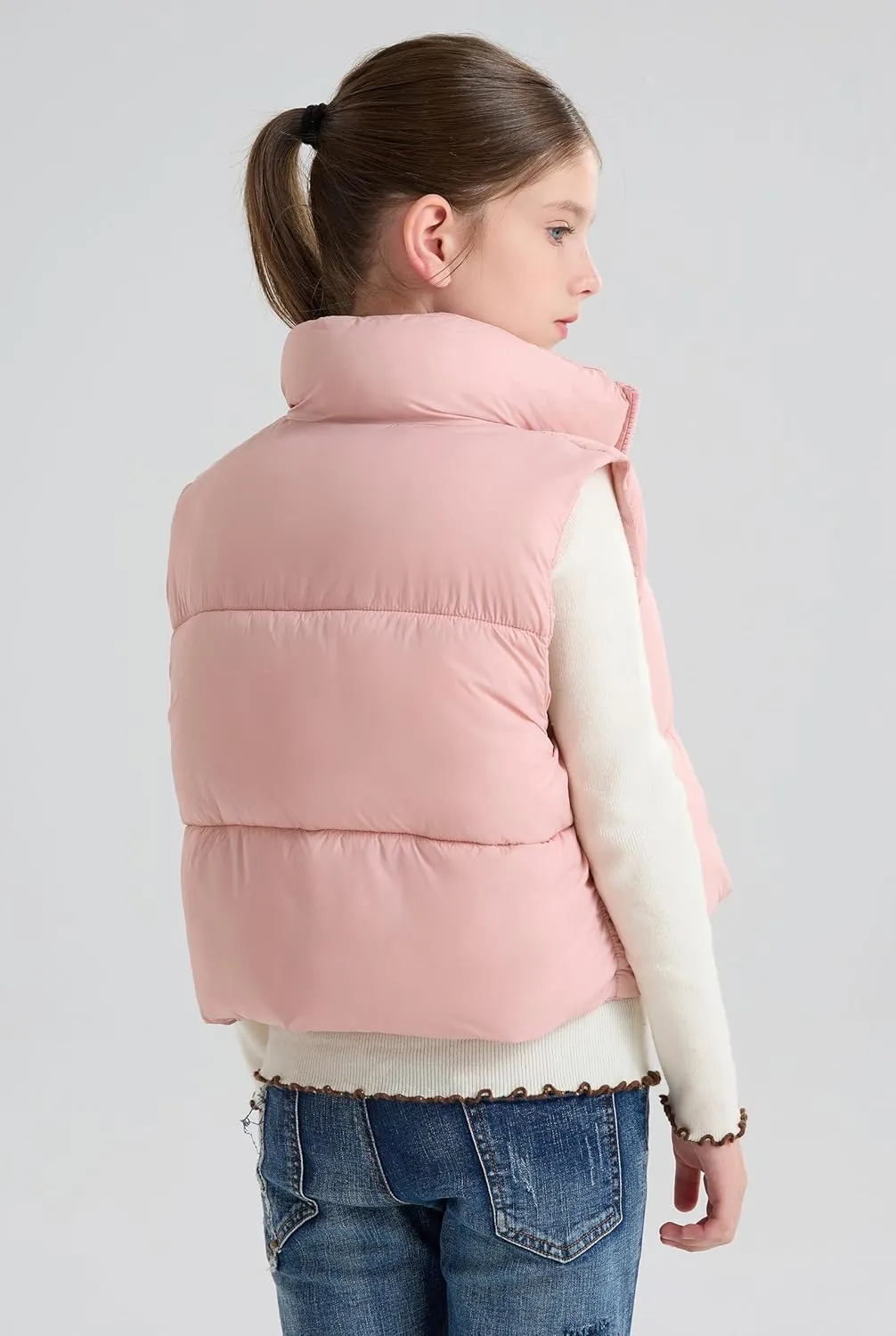 SOLOCOTE Girls Puffy Vest Coat Water-Resistant Warm Winter Sleeveless Kids Jacket for 4-14 Years