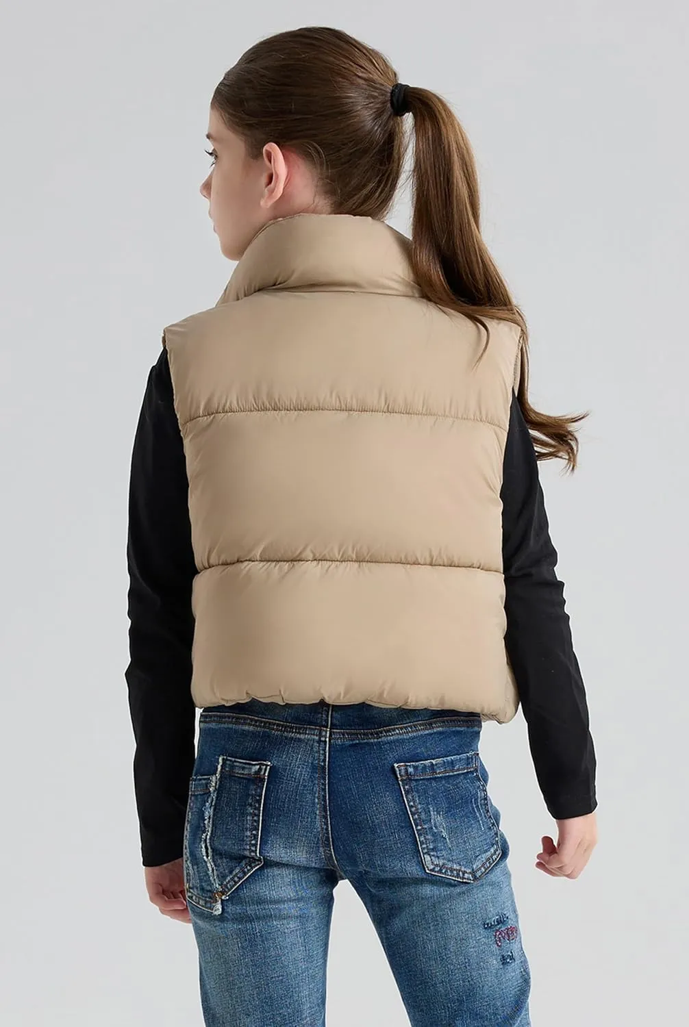 SOLOCOTE Girls Puffy Vest Coat Water-Resistant Warm Winter Sleeveless Kids Jacket for 4-14 Years
