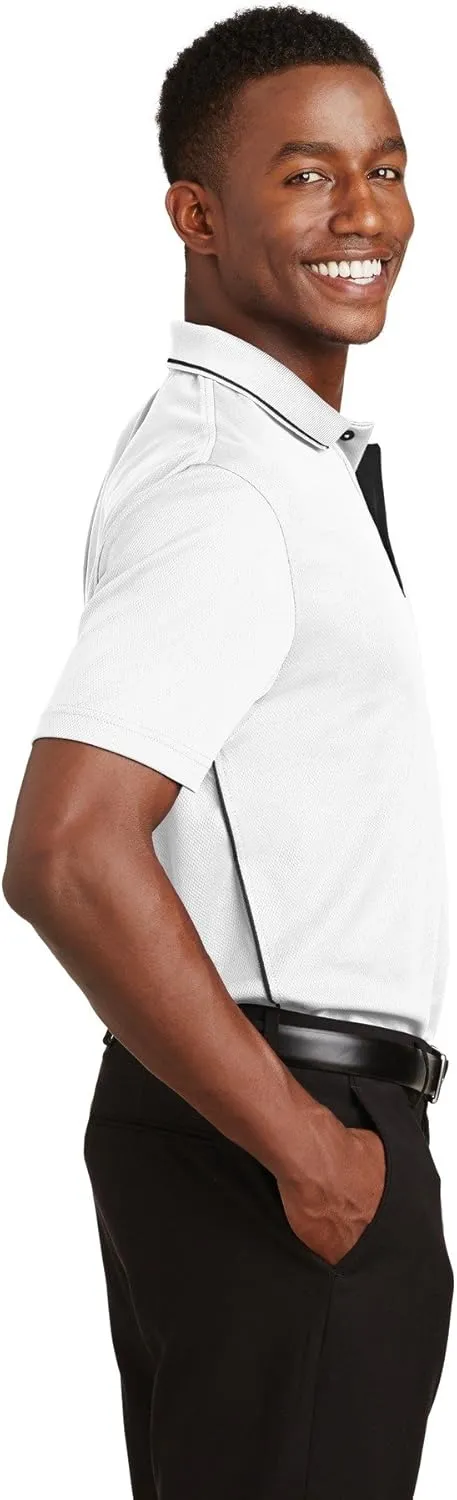 SPORT-TEK Men's Dri Mesh Polo with Tipped Collar and Piping