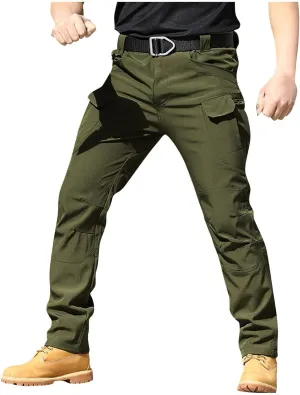 Tactical Pants for Men Ripstop Flex Camo Waterproof Hiking Cargo Pants Lightweight Stretchy Work Pant Multi Pockets