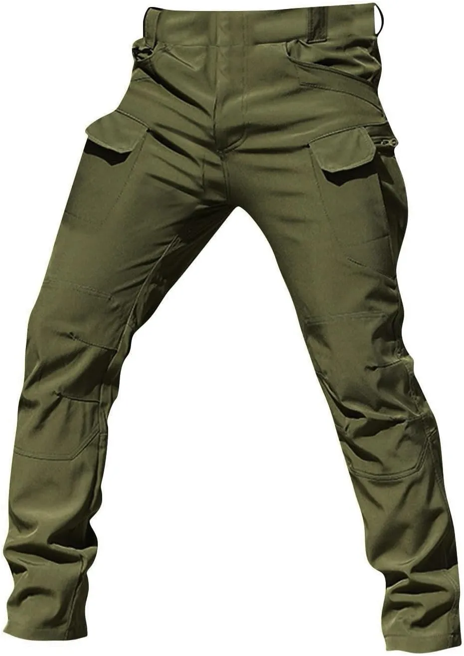 Tactical Pants for Men Ripstop Flex Camo Waterproof Hiking Cargo Pants Lightweight Stretchy Work Pant Multi Pockets