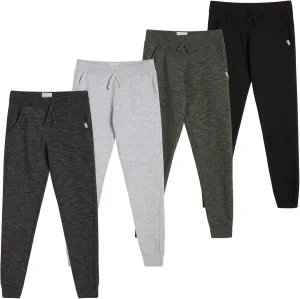 Weatherproof Vintage Boys Athletic Sweatpants - 4 Pack Athletic Basic Fleece Jogger Track Pants for Boys (4-20)