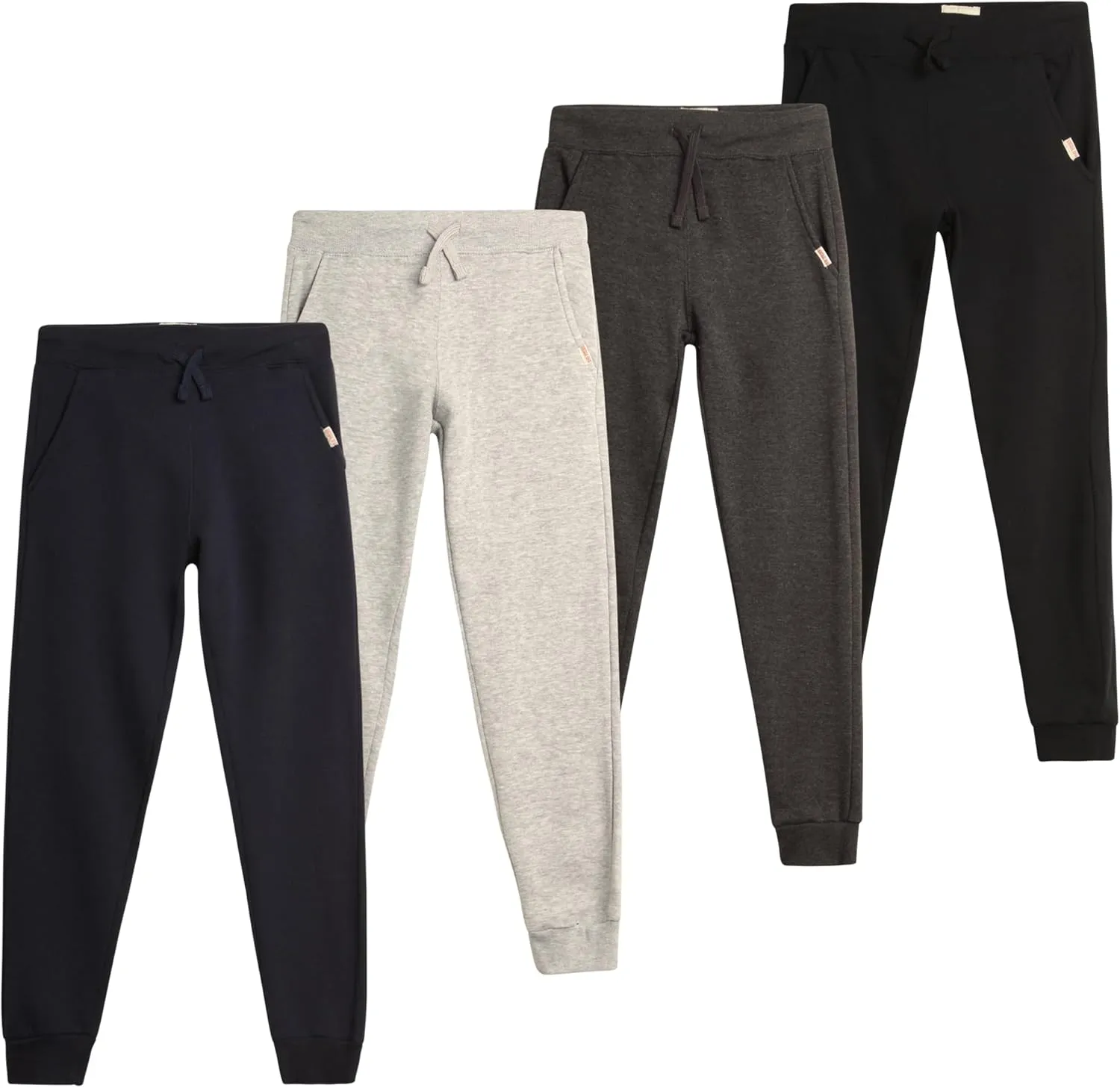 Weatherproof Vintage Boys Athletic Sweatpants - 4 Pack Athletic Basic Fleece Jogger Track Pants for Boys (4-20)