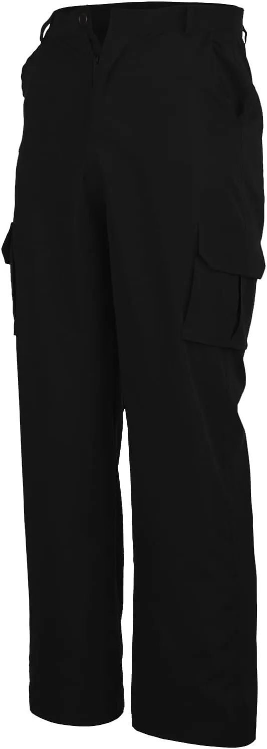 Ymosrh Mens Large Tall Pants Men's Slim Fashion Solid Color Casual Pants Multi Pocket Straight Cargo Pants Stretch